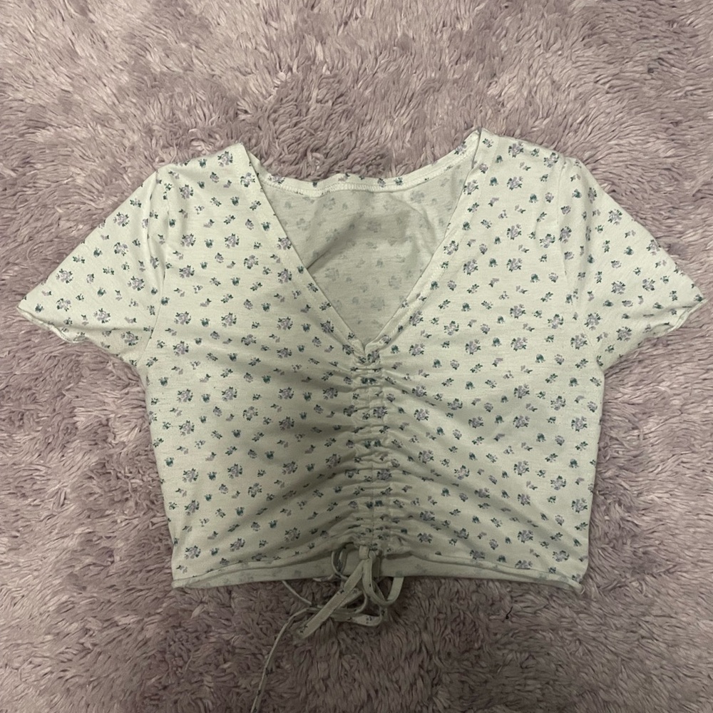 Ditsy Flower Tie Crop Top